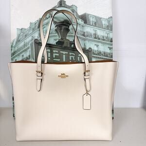 Coach 1671 Mollie Tote In Chalk Light Saddle